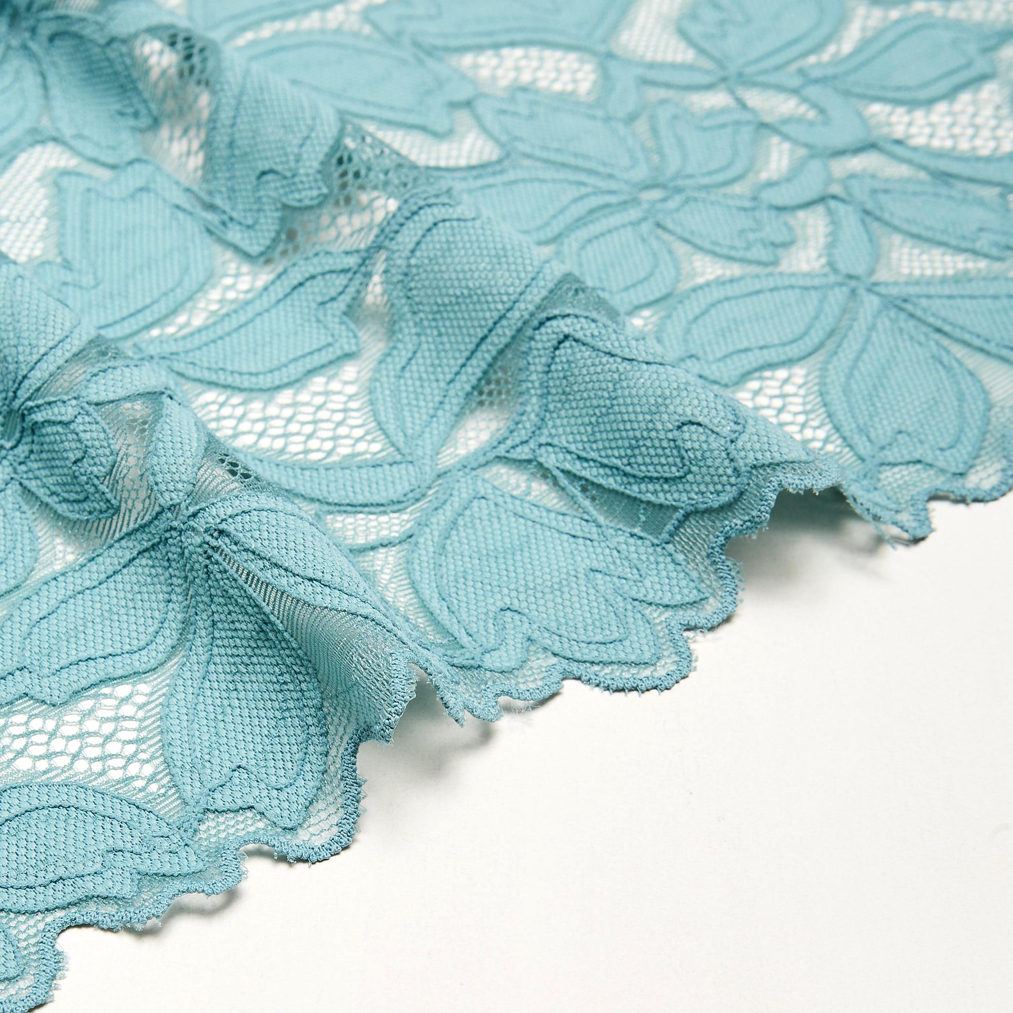 Кружево эластичное b64157 (Зеленый, ZH240228019C, 16-4712)