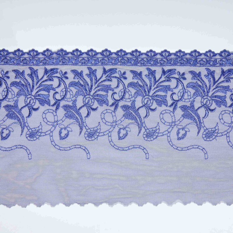 Вышивка на сетке неэластичной ENT00104C (Синий, 037, БП)