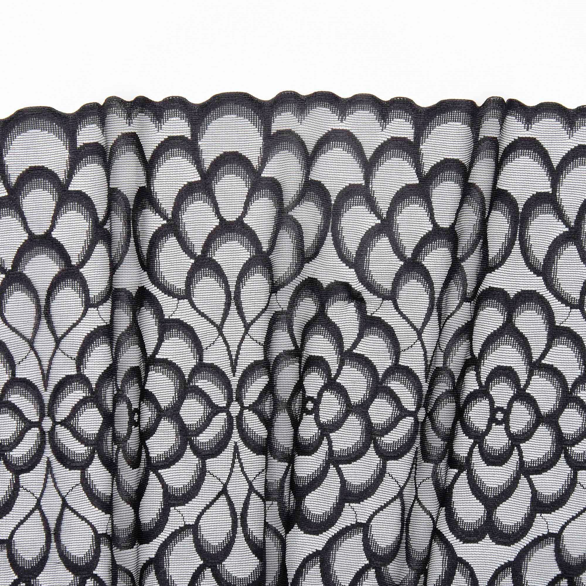 Кружево эластичное 66063new (Черный, стандарт, 19-4007)