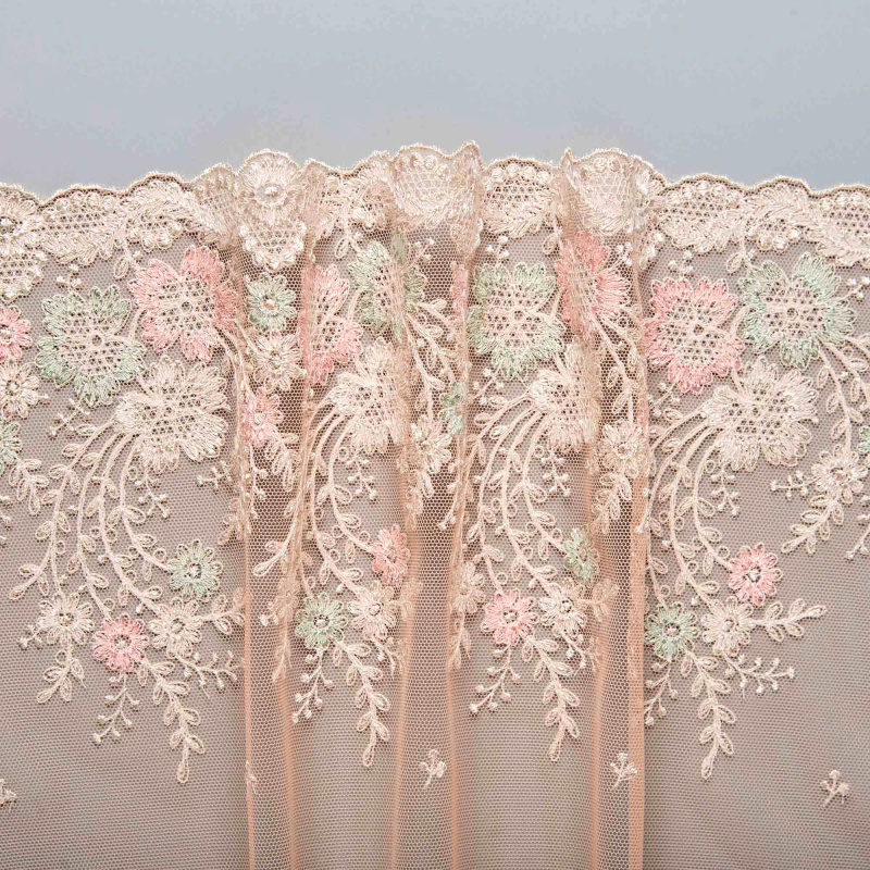 Вышивка На Сетке Неэластичной 421076 (Бежевый, col.B 076/15 beige, БП)