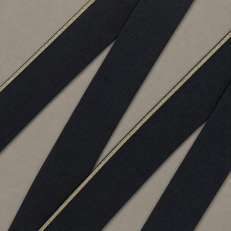 Отделочная тесьма T7A570/25/A/01/YD/PS (Черный, black with golden lurex, БП)