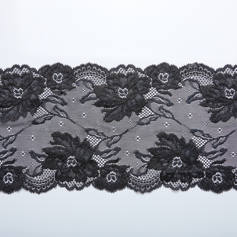 Кружево Эластичное HK645M (Черный, Стандарт, БП)