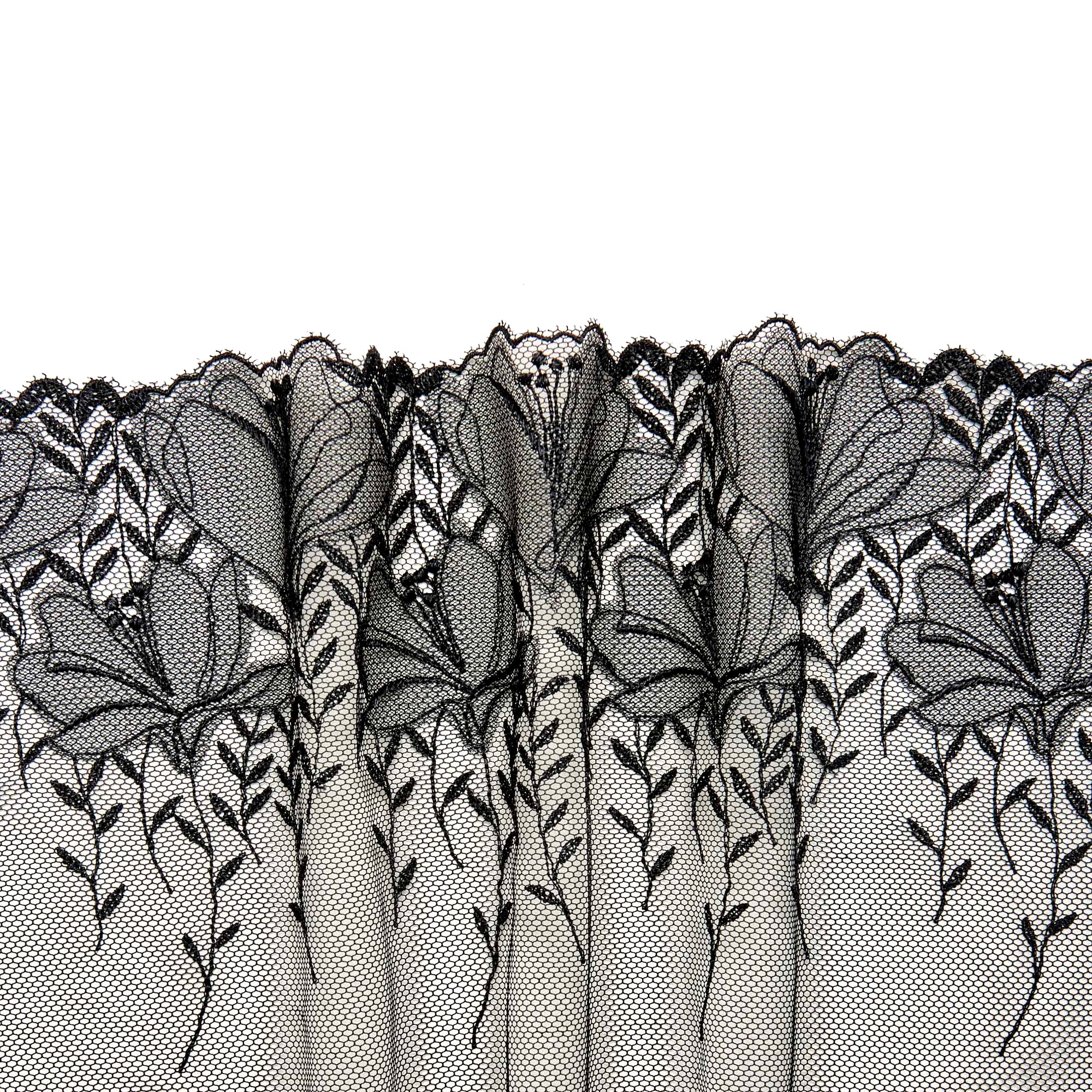 Вышивка на сетке неэластичной ent02796a (Черный, 031, 19-4007)