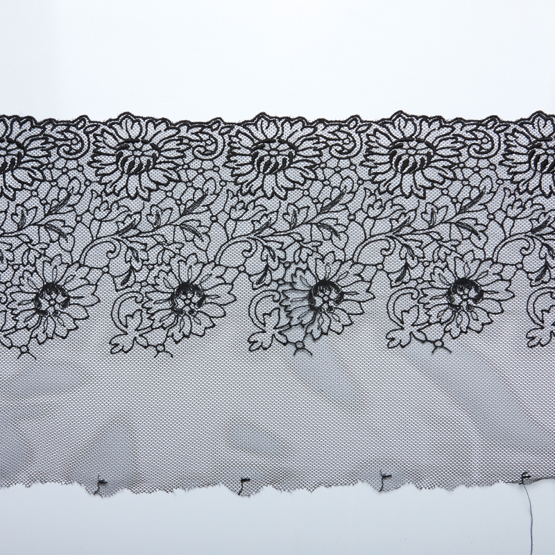 Вышивка на сетке неэластичной HA-30192 (Черный, Стандарт, БП)