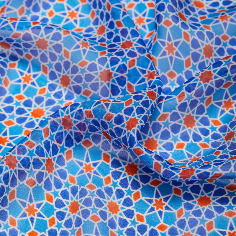 Шелк принт wh10146-8a (Голубой, MAROCCO/BLUE, БП)