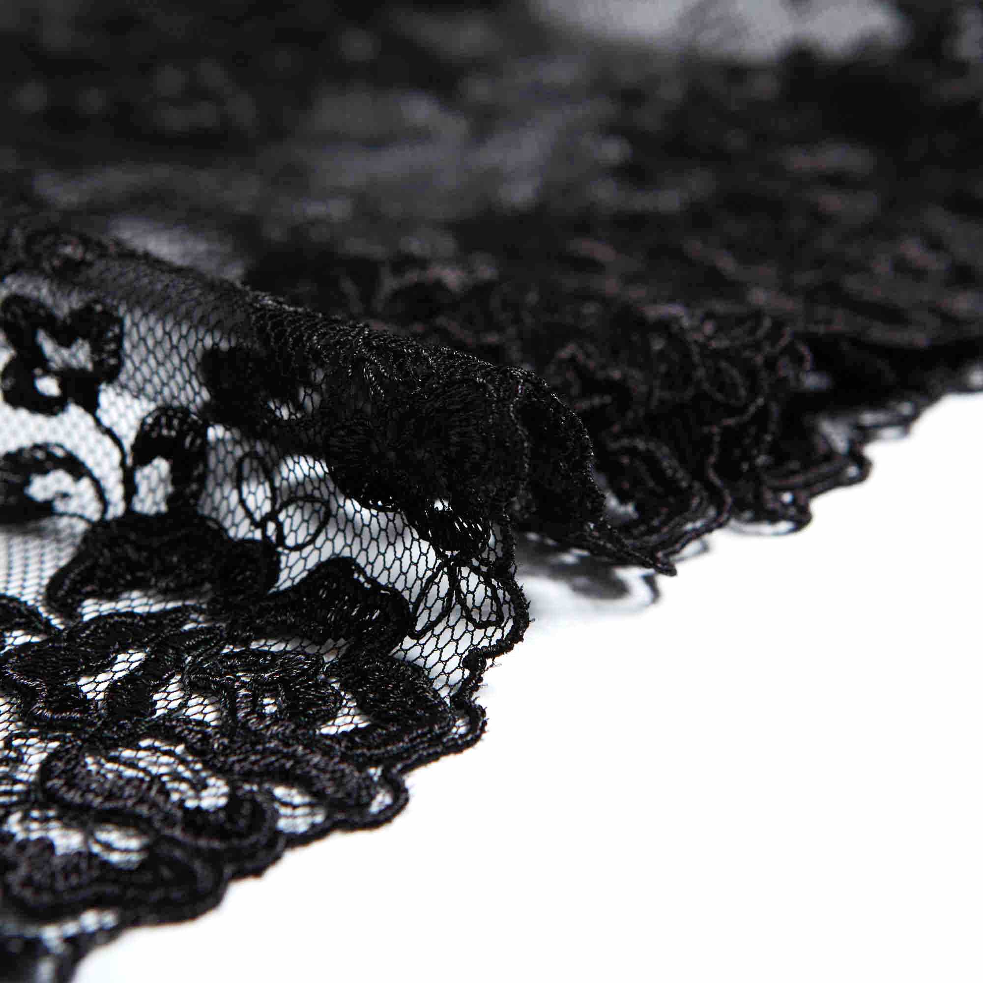 Вышивка на сетке неэластичной XNT00948A (Черный, Стандарт, БП)