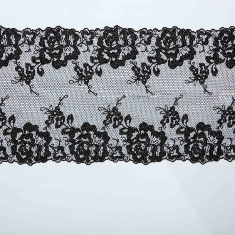 Вышивка на сетке неэластичной XNT00948A (Черный, Стандарт, БП)