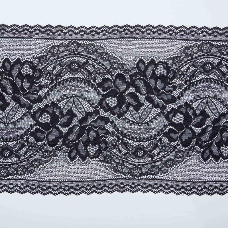 Кружево Эластичное T6018DAA (Черный, Стандарт, БП)