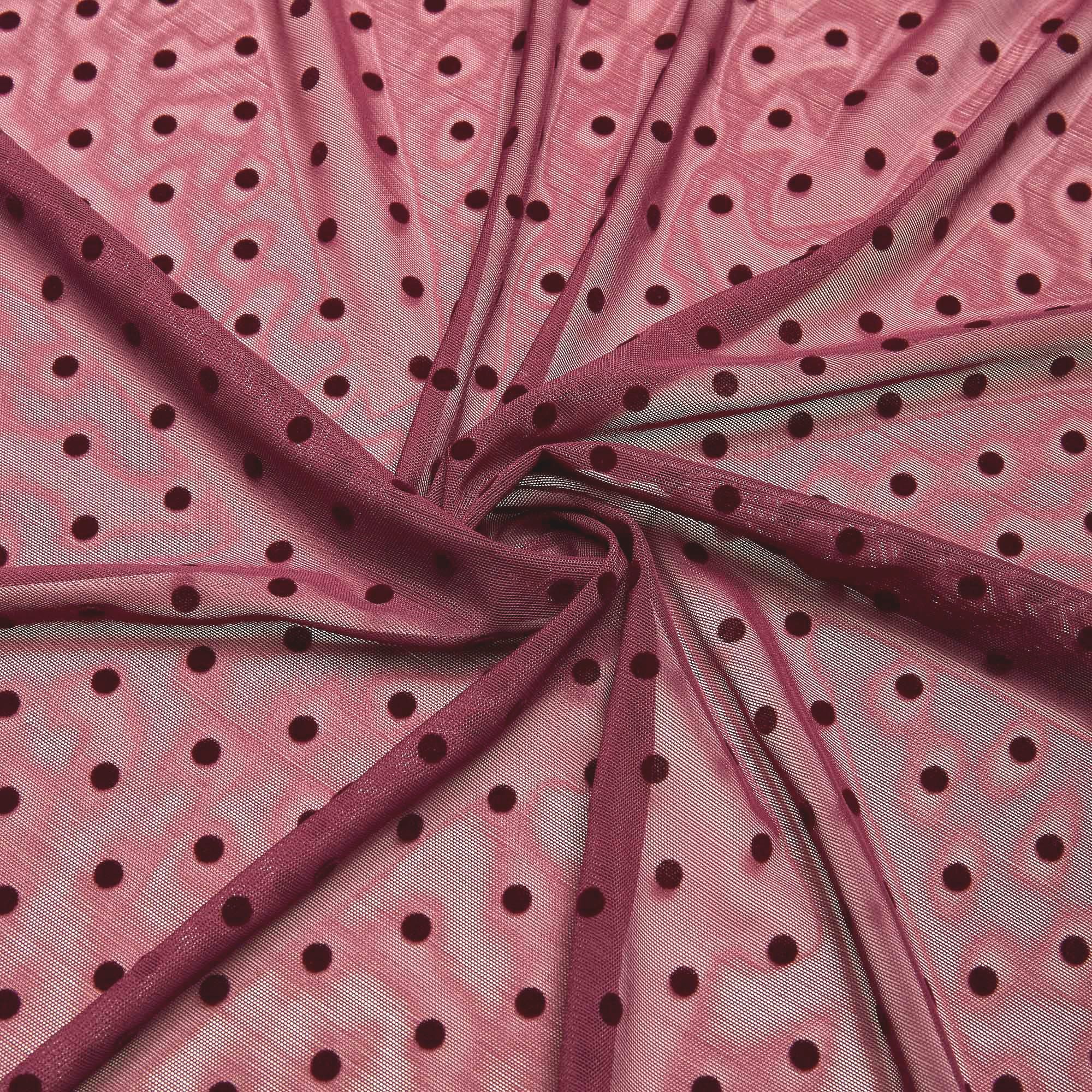 Сетка эластичная в мушку f003 flock dots 5 mm (Бордовый, WDT23101131B, 19-1617)