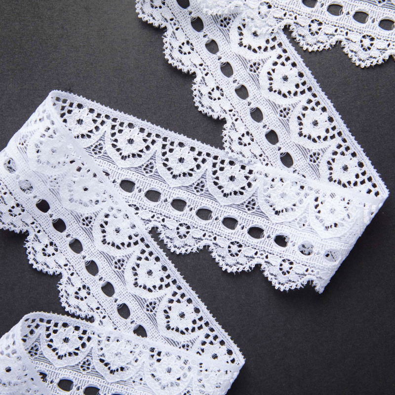 Кружево эластичное узкое U1618A (Белый, Стандарт, БП)