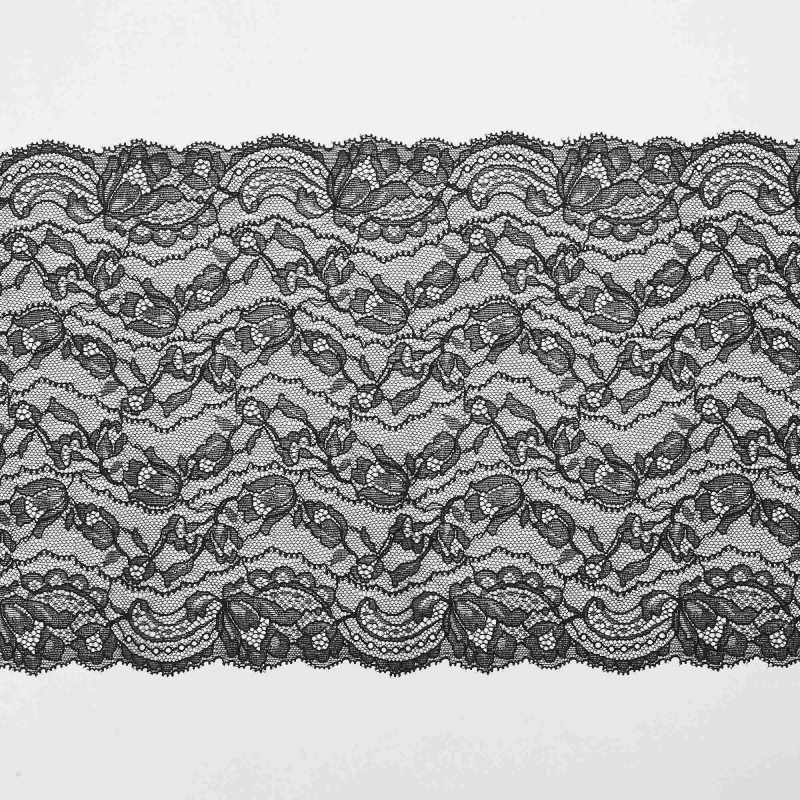 Кружево эластичное HZ5272N (Черный, стандарт, 19-4007)