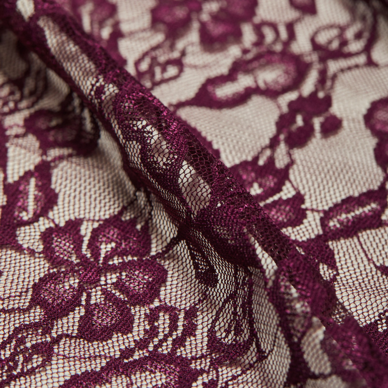 Кружевное Эластичное Полотно L02116D (Бордовый, S160623189C, БП)