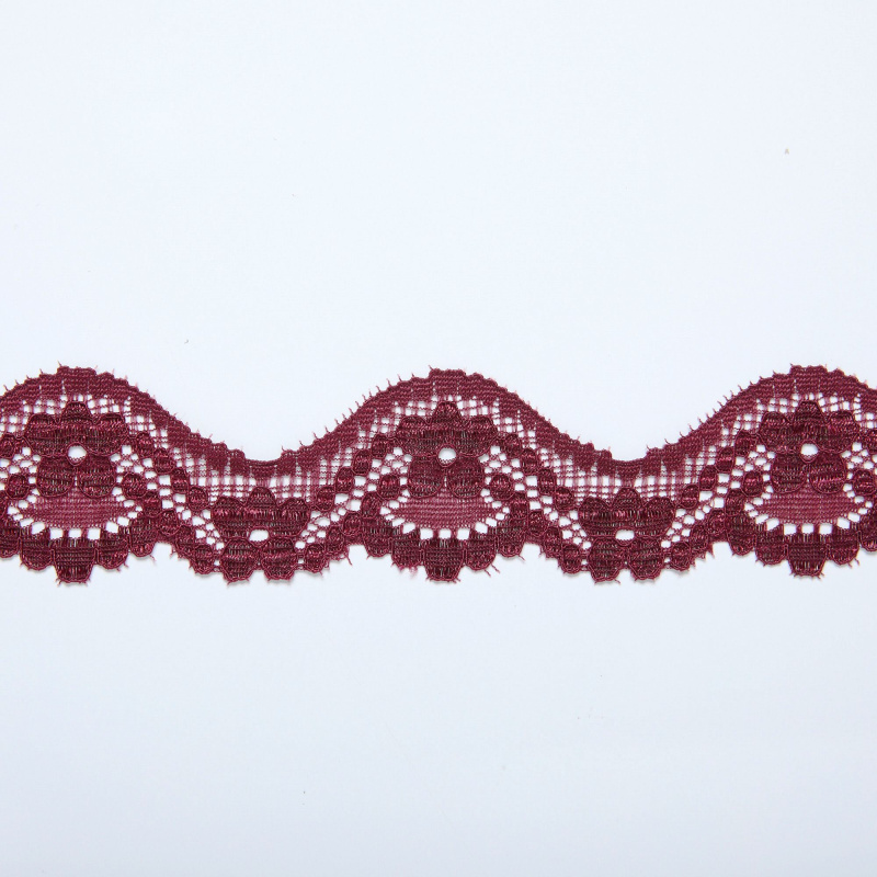 Кружево Эластичное Узкое S1024 (Бордовый, N550234A, БП)