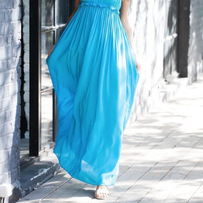 Вискоза тканая 14006 (Голубой, Bright Blue, БП)