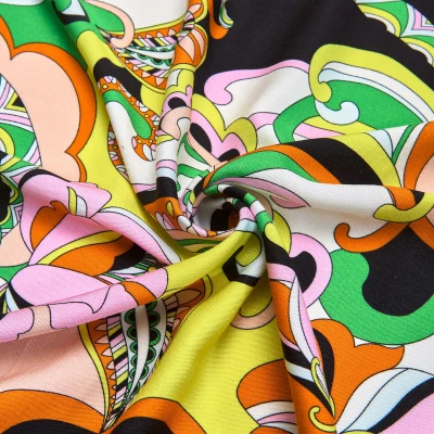 Вискоза тканая принт RM057 digital print (Желтый, paisley yellow print, БП)