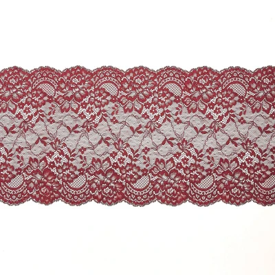 Кружево эластичное B61372soft (Бордовый, N21103692C, 19-1725)