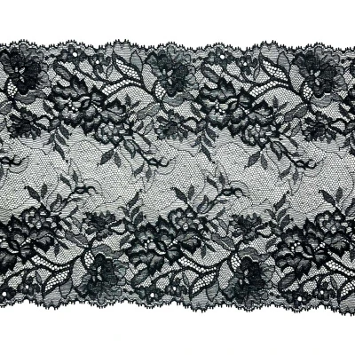 Кружево эластичное l915901 (Черный, WDO BLK(085612) 1C, 19-4007)