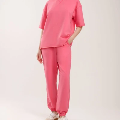 Хлопок трикотажный 232 30/100 ФУТЕР 2-х НИТКА ПЕТЛЯ (К.ПЕНЬЕ,189см/230гр) (Розовый, 2403092(1), 15-2217)