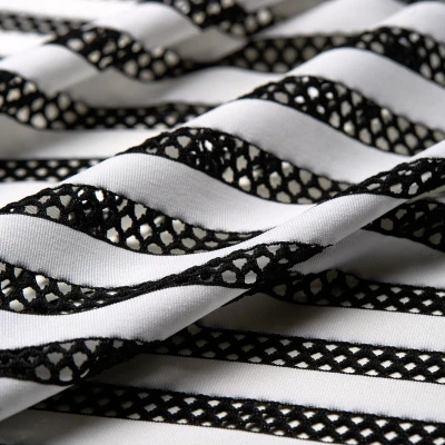 Трикотаж Синтетический A2011 (Белый, 001 white /black, БП)