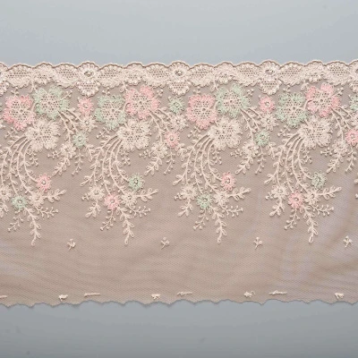 Вышивка На Сетке Неэластичной 421076 (Бежевый, col.B 076/15 beige, БП)