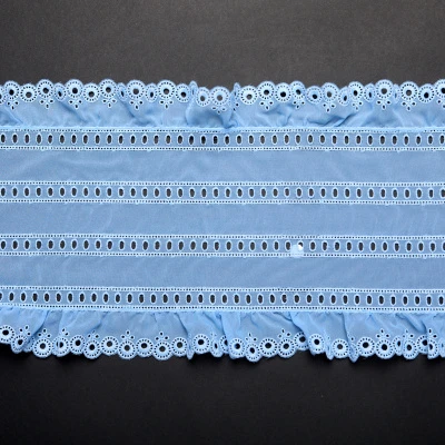 Органза с вышивкой f00412 (Голубой, K78833, БП)