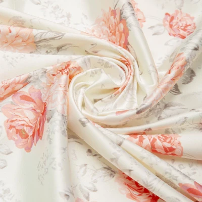 Сатин Эластичный Принт W20-13B P (Желтый, rose print, БП)