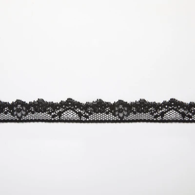 Кружево эластичное узкое D39307H (Черный, 19-4007 TC, БП)
