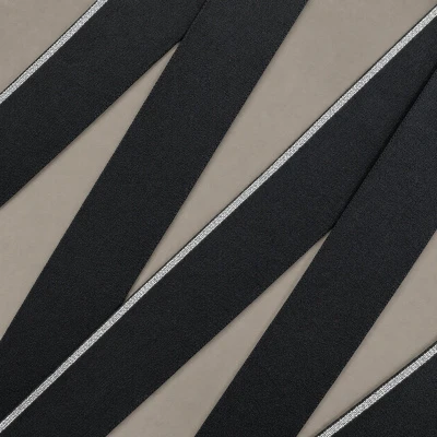 Отделочная тесьма T7A570/25/A/16/YD/PS (Черный, black with silver lurex, 19-4007)